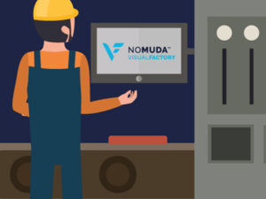 Animation of shop floor worker using custom manufacturing software (Visual Factory)
